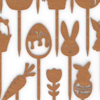 Intra απο ξύλο plywood 3mm-4mm πάχος - Πάσχα Laser Cut Bundle Cake Topper Δίασταση 20x20 cm INTRAFABR-119064626 - Image 2