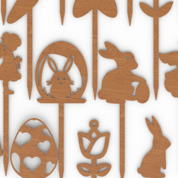 Intra απο ξύλο plywood 3mm-4mm πάχος - Πάσχα Laser Cut Bundle Cake Topper Δίασταση 20x20 cm INTRAFABR-119064626 - Image 3