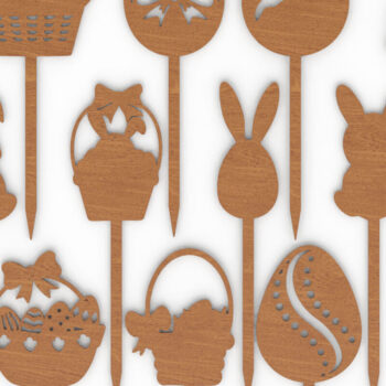 Intra απο ξύλο plywood 3mm-4mm πάχος - Πάσχα Laser Cut Bundle Cake Topper Δίασταση 20x20 cm INTRAFABR-119064626 - Image 4
