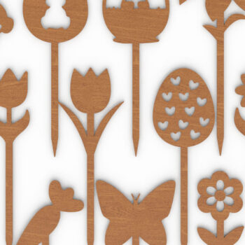 Intra απο ξύλο plywood 3mm-4mm πάχος - Πάσχα Laser Cut Bundle Cake Topper Δίασταση 20x20 cm INTRAFABR-119064626 - Image 5