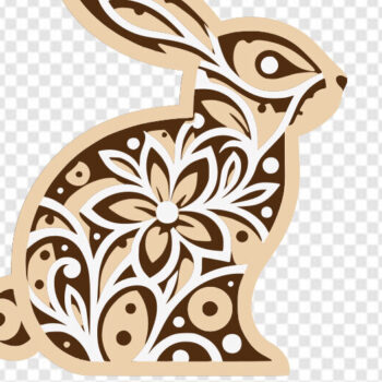 Intra απο ξύλο plywood 3mm-4mm πάχος - Πασχαλινό κουνελάκι με λέιζερ  Δίασταση 30x20 cm INTRAFABR-114534979 - Image 2