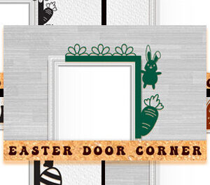 Intra απο ξύλο plywood 3mm-4mm πάχος - Πασχαλινό Laser Cut Door Corner . Δίασταση 15x15 cm INTRAFABR-66170050