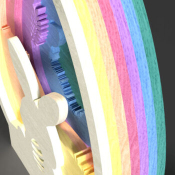 Intra απο ξύλο plywood 3mm-4mm πάχος - Πασχαλινό κομμένο αυγό με λέιζερ , Bunny Meadow Δίασταση 4x4 cm INTRAFABR-117254477 - Image 4