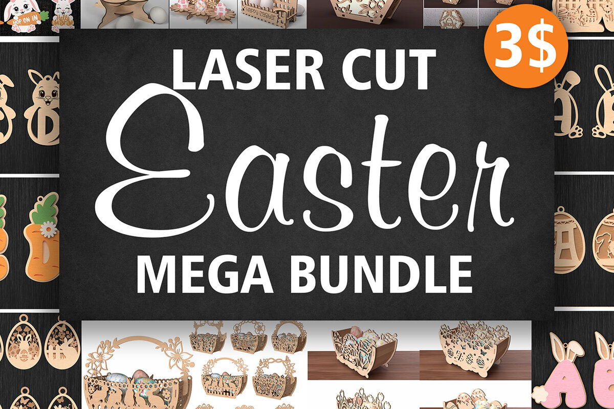 Intra απο ξύλο plywood 3mm-4mm πάχος - Πασχαλινό Laser Cut Mega Bundle Δίασταση 30x20 cm INTRAFABR-117029013