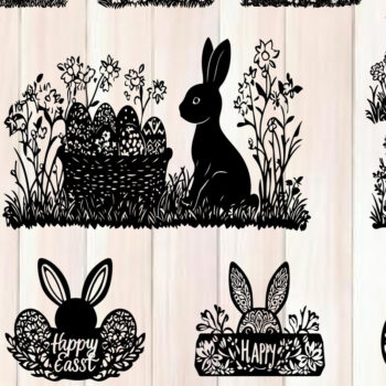 Intra απο ξύλο plywood 3mm-4mm πάχος - Πασχαλινή δέσμη σιλουέτας με  Δίασταση 6x6 cm INTRAFABR-118195899 - Image 1