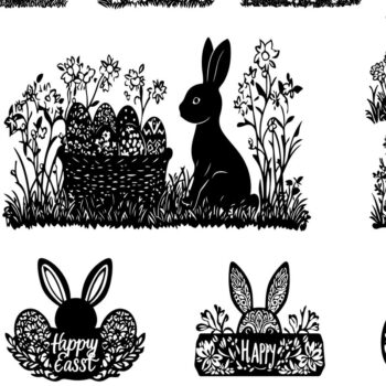 Intra απο ξύλο plywood 3mm-4mm πάχος - Πασχαλινή δέσμη σιλουέτας με  Δίασταση 6x6 cm INTRAFABR-118195899 - Image 3