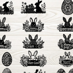 Intra απο ξύλο plywood 3mm-4mm πάχος - Πασχαλινή σιλουέτα κοπής με λέιζερ Δίασταση 20x20 cm INTRAFABR-117792668