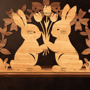 Intra απο ξύλο plywood 3mm-4mm πάχος - Πασχαλινή βάση κοπής με λέιζερ  Δίασταση 15x15 cm INTRAFABR-117725179