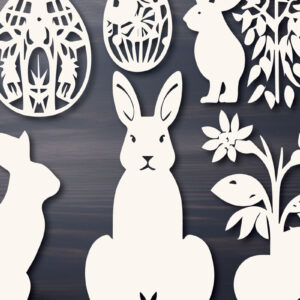 Intra απο ξύλο plywood 3mm-4mm πάχος - Πασχαλινό Laser Cut  Bundle Δίασταση 4x4 cm INTRAFABR-89337816