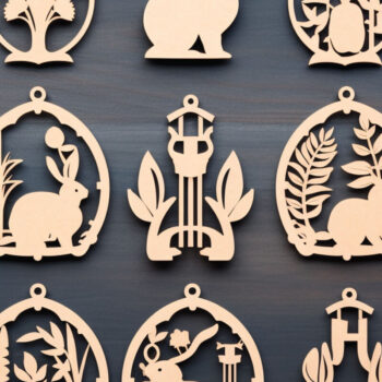 Intra απο ξύλο plywood 3mm-4mm πάχος - Πασχαλινό Laser Cut  Bundle Δίασταση 4x4 cm INTRAFABR-89345527 - Image 1