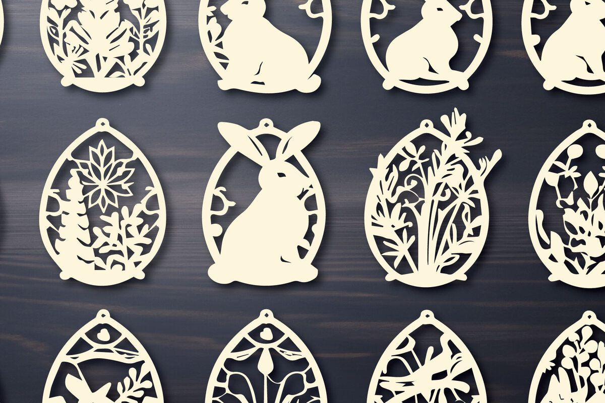 Intra απο ξύλο plywood 3mm-4mm πάχος - Πασχαλινό Laser Cut  Bundle Δίασταση 4x4 cm INTRAFABR-89373821