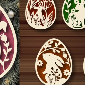 Intra απο ξύλο plywood 3mm-4mm πάχος - Πασχαλινό Laser Cut Bundle, Bunny Δίασταση 20x25 cm INTRAFABR-113476413 - Image 1