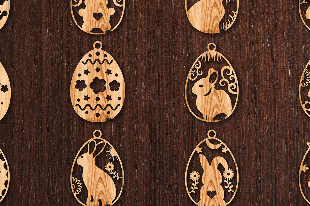 Intra απο ξύλο plywood 3mm-4mm πάχος - Πασχαλινό Laser Cut  Bundle Δίασταση 15x15 cm INTRAFABR-60536273