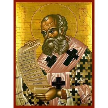 Εικόνα Ορθοδοξίας με περίγραμμα χρυσό σε ξύλο Φλαμουρίας  με  βάση Εικόνα ΑΓΙΟΣ ΑΘΑΝΑΣΙΟΣ Ο ΜΕΓΑΣ, ΠΑΤΡΙΑΡΧΗΣ ΑΛΕΞΑΝΔΡΕΙΑΣ Χειροποίητη Ελληνορθόδοξη εικόνα του Ιησού Χριστού, Κρεμαστή πλάκα βυζαντινής τέχνης, χριστιανική τέχνη Διάσταση 40x30 cm (10,2x7,9 ίντσες)  INTRAEK-1447757865128 - Image 1