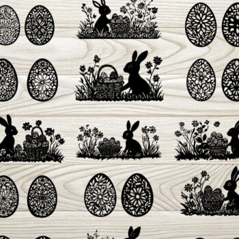 Intra απο ξύλο plywood 3mm-4mm πάχος - Συλλογή διάνυσμα πασχαλινής περικοπής με λέιζερ Δίασταση 3x3 cm INTRAFABR-117787625 - Image 2