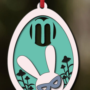 Intra απο ξύλο plywood 3mm-4mm πάχος - Πασχαλινό Laser Letter M Bunny Egg Basket Δίασταση 6x6 cm INTRAFABR-118766216 - Image 2