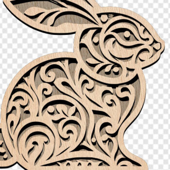 Intra απο ξύλο plywood 3mm-4mm πάχος - Σχέδιο Πασχαλινό λαγουδάκι Δίασταση 30x20 cm INTRAFABR-114535011 - Image 1