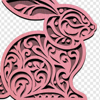 Intra απο ξύλο plywood 3mm-4mm πάχος - Σχέδιο Πασχαλινό λαγουδάκι Δίασταση 30x20 cm INTRAFABR-114535011 - Image 2