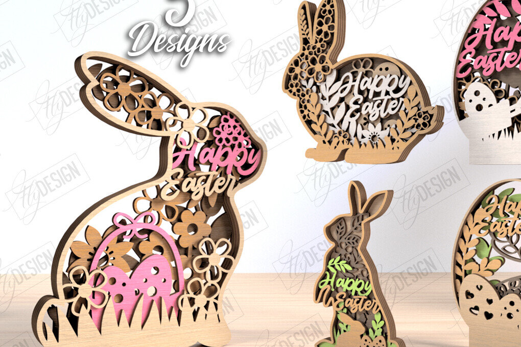 Intra απο ξύλο plywood 3mm-4mm πάχος - Πασχαλινή δέσμη διακόσμησης | 3D Design Δίασταση 15x15 cm INTRAFABR-117947598