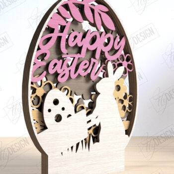 Intra απο ξύλο plywood 3mm-4mm πάχος - Πασχαλινή δέσμη διακόσμησης | 3D Design Δίασταση 15x15 cm INTRAFABR-117947598 - Image 3