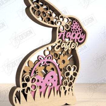 Intra απο ξύλο plywood 3mm-4mm πάχος - Πασχαλινή δέσμη διακόσμησης | 3D Design Δίασταση 15x15 cm INTRAFABR-117947598 - Image 4