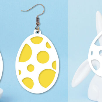 Intra απο ξύλο plywood 3mm-4mm πάχος - Πασχαλινά σκουλαρίκια  Πακέτα Δίασταση 3x3 cm INTRAFABR-91503981 - Image 4