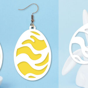 Intra απο ξύλο plywood 3mm-4mm πάχος - Πασχαλινά σκουλαρίκια  I Πασχαλινό αυγό Δίασταση 3x3 cm INTRAFABR-91500118