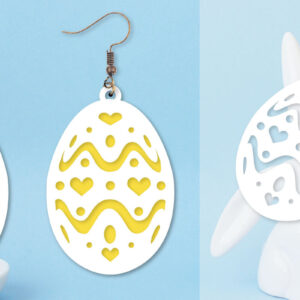 Intra απο ξύλο plywood 3mm-4mm πάχος - Πασχαλινά σκουλαρίκια  I Πασχαλινό αυγό Δίασταση 3x3 cm INTRAFABR-91574521