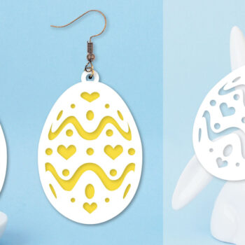 Intra απο ξύλο plywood 3mm-4mm πάχος - Πασχαλινά σκουλαρίκια  I Πασχαλινό αυγό Δίασταση 3x3 cm INTRAFABR-91574521 - Image 1