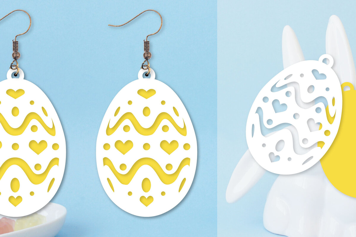 Intra απο ξύλο plywood 3mm-4mm πάχος - Πασχαλινά σκουλαρίκια  I Πασχαλινό αυγό Δίασταση 3x3 cm INTRAFABR-91574521