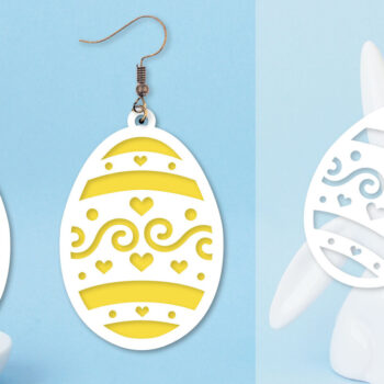 Intra απο ξύλο plywood 3mm-4mm πάχος - Πασχαλινά σκουλαρίκια  I Πασχαλινό αυγό Δίασταση 3x3 cm INTRAFABR-91574686 - Image 1