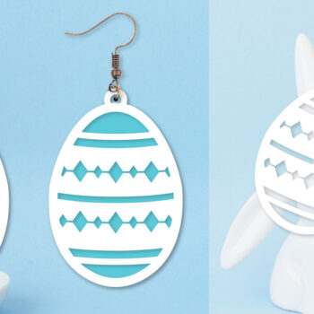 Intra απο ξύλο plywood 3mm-4mm πάχος - Πασχαλινά σκουλαρίκια  I Πασχαλινό αυγό Δίασταση 3x3 cm INTRAFABR-91499947 - Image 1