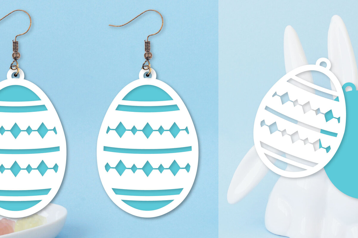 Intra απο ξύλο plywood 3mm-4mm πάχος - Πασχαλινά σκουλαρίκια  I Πασχαλινό αυγό Δίασταση 3x3 cm INTRAFABR-91499947