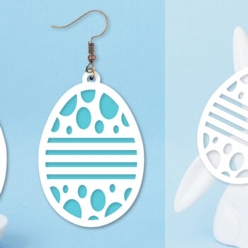 Intra απο ξύλο plywood 3mm-4mm πάχος - Πασχαλινά σκουλαρίκια  I Πασχαλινό αυγό Δίασταση 3x3 cm INTRAFABR-91500090 - Image 1