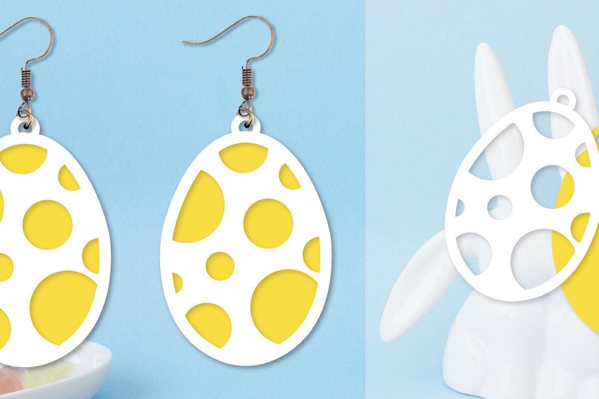 Intra απο ξύλο plywood 3mm-4mm πάχος - Πασχαλινά σκουλαρίκια  I Πασχαλινό αυγό Δίασταση 3x3 cm INTRAFABR-91499669