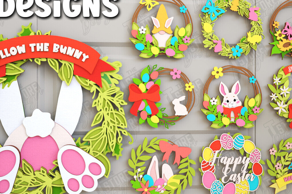 Intra απο ξύλο plywood 3mm-4mm πάχος - Πασχαλινή δέσμη στεφάνι |Διακόσμηση τοίχου Δίασταση 15x15 cm INTRAFABR-116814210