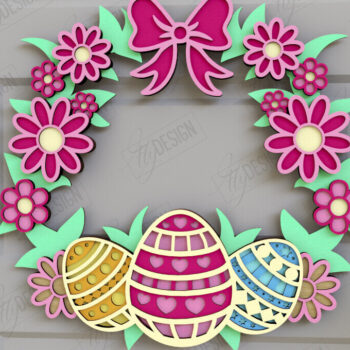 Intra απο ξύλο plywood 3mm-4mm πάχος - Πασχαλινή δέσμη στεφάνι |Διακόσμηση τοίχου Δίασταση 15x15 cm INTRAFABR-116814158 - Image 4