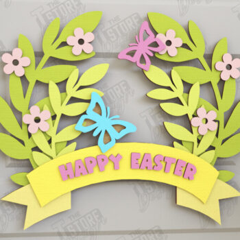 Intra απο ξύλο plywood 3mm-4mm πάχος - Πασχαλινό στεφάνι | Πασχαλινό σχέδιο Δίασταση 15x15 cm INTRAFABR-116814063 - Image 1