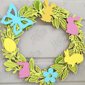 Intra απο ξύλο plywood 3mm-4mm πάχος - Πασχαλινό στεφάνι | Πασχαλινό σχέδιο Δίασταση 15x15 cm INTRAFABR-116814091