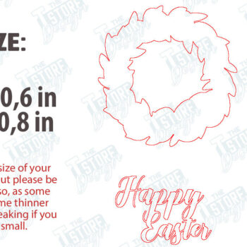 Intra απο ξύλο plywood 3mm-4mm πάχος - Πασχαλινό στεφάνι | Πασχαλινό σχέδιο Δίασταση 15x15 cm INTRAFABR-116814091 - Image 3