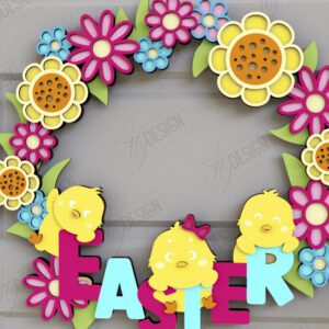 Intra απο ξύλο plywood 3mm-4mm πάχος - Πασχαλινό στεφάνι | Πασχαλινό σχέδιο Δίασταση 15x15 cm INTRAFABR-116813906