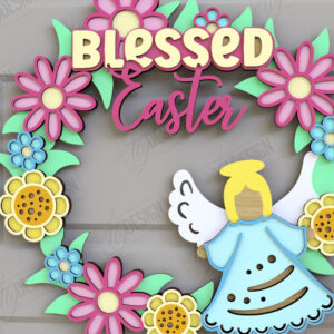 Intra απο ξύλο plywood 3mm-4mm πάχος - Πασχαλινό στεφάνι | Πασχαλινό σχέδιο Δίασταση 15x15 cm INTRAFABR-116813913