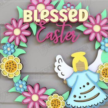 Intra απο ξύλο plywood 3mm-4mm πάχος - Πασχαλινό στεφάνι | Πασχαλινό σχέδιο Δίασταση 15x15 cm INTRAFABR-116813913 - Image 1