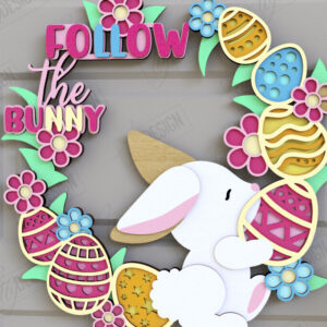 Intra απο ξύλο plywood 3mm-4mm πάχος - Πασχαλινό στεφάνι | Πασχαλινό σχέδιο Δίασταση 15x15 cm INTRAFABR-116813916