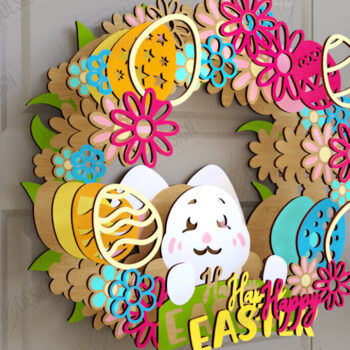 Intra απο ξύλο plywood 3mm-4mm πάχος - Πασχαλινό στεφάνι | Πασχαλινό σχέδιο Δίασταση 15x15 cm INTRAFABR-116813924 - Image 2