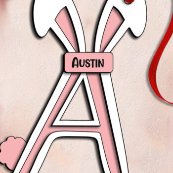 Intra απο ξύλο plywood 3mm-4mm πάχος - Πασχαλινό γράμμα ένα δώρο ετικέτας με καλάθι λέιζερ Δίασταση 6x6 cm INTRAFABR-115584756 - Image 1