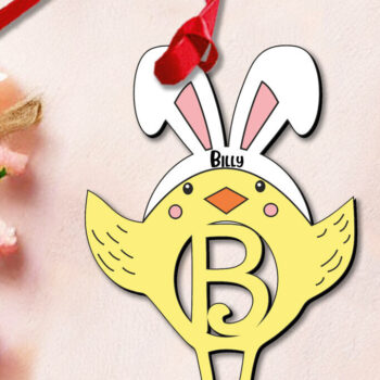 Intra απο ξύλο plywood 3mm-4mm πάχος - Πασχαλινό γράμμα Β Όνομα καλαθιού κοτόπουλου πουλί Δίασταση 6x6 cm INTRAFABR-112717725 - Image 3