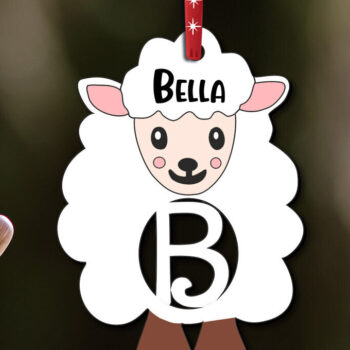 Intra απο ξύλο plywood 3mm-4mm πάχος - Πασχαλινό γράμμα Β Στολίδι Πρόβατο Αρνί  Δίασταση 6x6 cm INTRAFABR-112720237 - Image 2