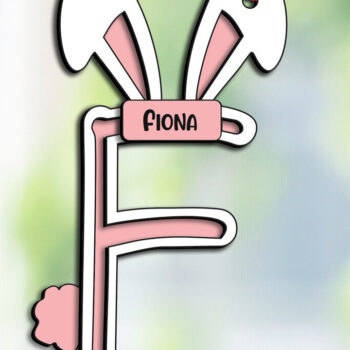 Intra απο ξύλο plywood 3mm-4mm πάχος - Πασχαλινό γράμμα F Καλάθι λέιζερ Ετικέτα δώρο Δίασταση 6x6 cm INTRAFABR-115632471 - Image 2