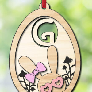 Intra απο ξύλο plywood 3mm-4mm πάχος - Πασχαλινό γράμμα G Καλάθι Ετικέτα στολίδι  Δίασταση 6x6 cm INTRAFABR-118689463